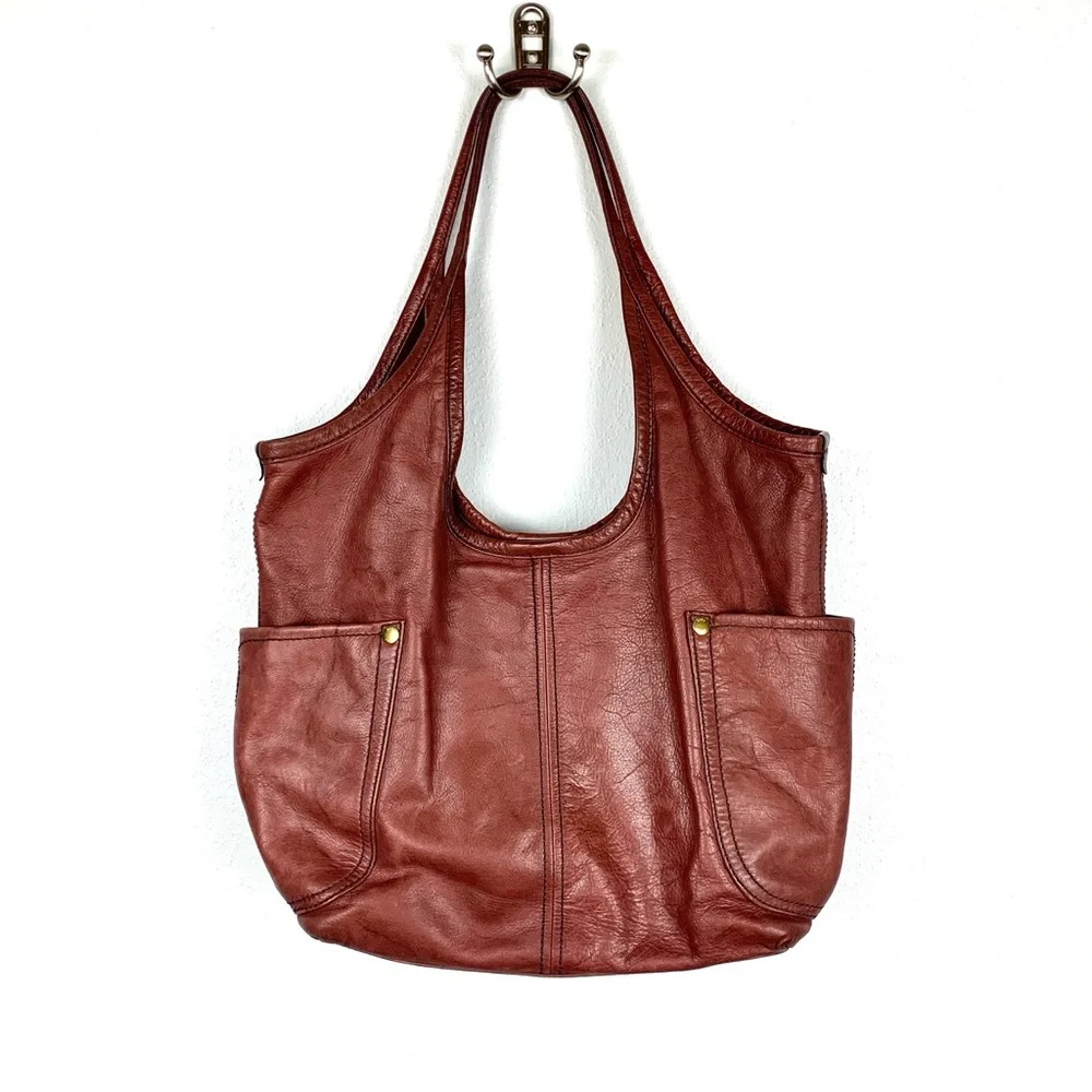 Frye Chestnut Red-Brown Leather Hobo Tote